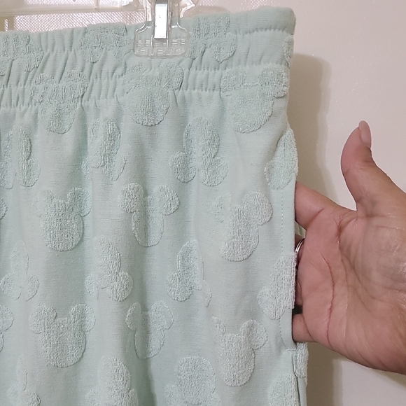 Disney Mickey Mouse Green Textured Women's Skirt Drawstring Waist Pockets Medium - Picture 5 of 11